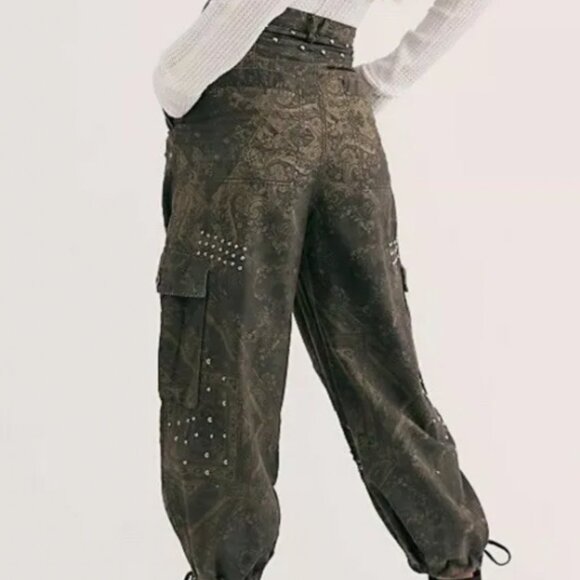 Free People Fly Away studded parachute pants - Picture 2 of 3